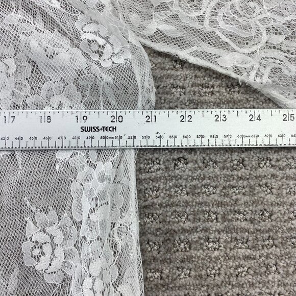 Women See Through Lace Sleepwear Blouse White Size XL - Picture 5 of 6